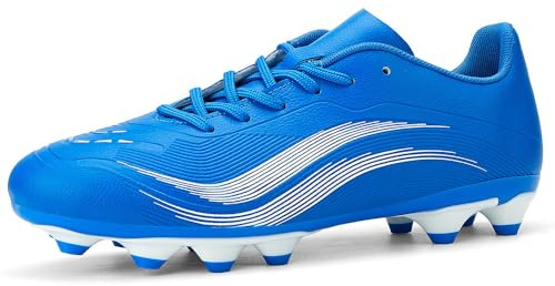 GOGOUP Fußballschuhe Herren Spike Microfaser Cleats Kunstrasen Jungen Fussballschuhe Athletics Trainingsschuh Professionelle Football Shoes Outdoor Sportschuhe Blau EU41