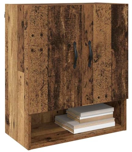 vidaXL Wall-Mounted Cabinet Old Wood 60 x 31 x 70 cm Engineered Wood, Modern, Rectangular Wall-Mounted Cabinet with Ample Storage for Home Organization, Sleek Contemporary Design in Engineered Wood