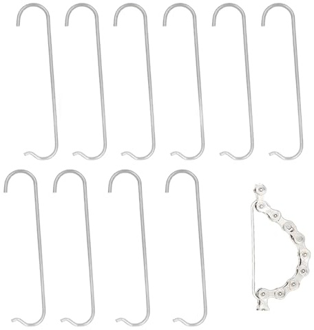GHYJHS 10 Pcs Bike Chain Hook 7cm Joint Hook Bicycle Chain Repair Tool Removal Chain Connecting Tool Bicycle Accessories for Mountain Bike Road Bike, Silver