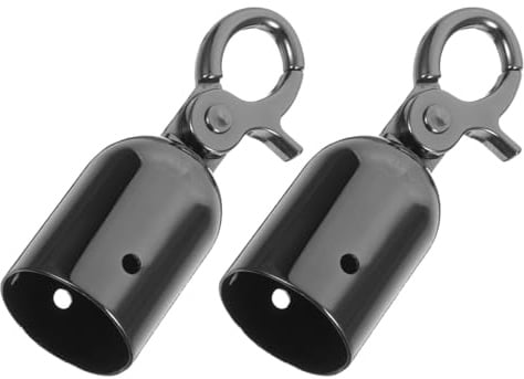 Didiseaon Embout Corde 30mm en Alliage de Zinc Noir avec Mousqueton, Connecteur D'extrémité de Corde Élégant et Facile à Installer pour Barrières Hôtels et Aéroports, Lot de 2 Pièces