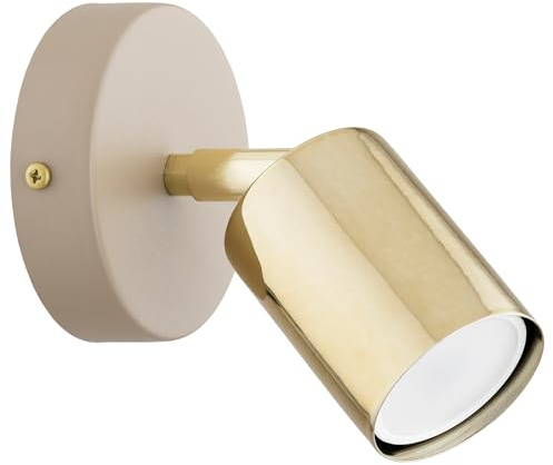 KAR LIGHTING Wandleuchte 1-flammig Gold Rund – schwenkbarer Wandstrahler & LED Spotlampe aus Metall – GU10 Strahler für Flur, Wohnzimmer, Schlafzimmer – modern & LED geeignet
