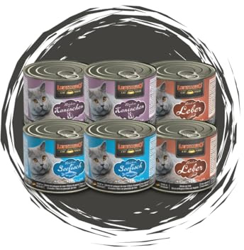Leonardo Quality Selection Abenteuer Mix - 6x200g Katzenfutter mit Seefisch, Leber & Kaninchen – 100 % frisches Fleisch & Innereien, ohne Getreide - Made in Germany
