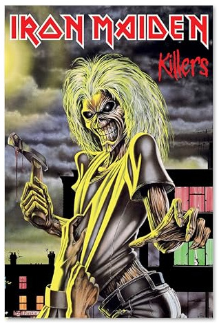 Iron Maiden Killers 90cm x 60cm Maxi Poster, Official Licensed Band Wall Art, Large Heavy Metal Album Print for Bedroom, Studio Decor
