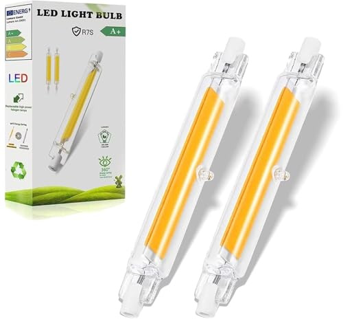 Aouppert R7s LED 78mm 10W Dimmbar, Warmweiß 3000K 1000LM, 10W R7S LED 78mm Lampen Ersatz für 100W Halogenstab, Kein Flackern, 360°Abstrahlwinkel, für Flur/Stehlampe/Beleuchtung für Zuhause, 2PCS
