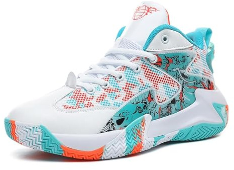 Moudn Chaussures de Basketball Mixte Homme Femme Hautes - Baskets Sport Respirantes Antidérapantes Amorties, pour Entraînement et Match, Style Moderne Multicolore, Tailles 37-46 EU