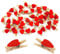 Oblique-Unique® Herz Lot de 50 mini pinces à linge en bois rouge ou blanc – Pinces décoratives (rouge)