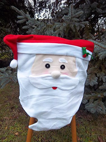 Partyloon 2 Motiv-Weihnachtsmann-Stuhl-Husse-Set Stuhlhusse,Weihnacht-Nikolaus-Mütze,Weihnachts-Deko-Fest-Tags-Schmuck vom Sachsen Versand