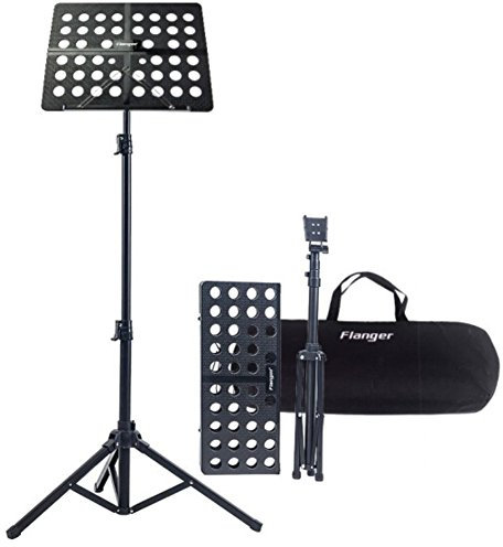 Orchesterpult Notenpult Klappbare mit Tragetasche Max Tragkraft 5Kg Höhenverstellbarer Bereich von 70 bis 150CM Geeignet für die Halten Ihrer Musik Buch, Ipad, Laptop (Schwarz)