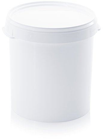 Eimer 30l mit Deckel * Hobbock ohne Bügel * lebensmittelecht * 30 Liter * weiß * Kunststoffeimer