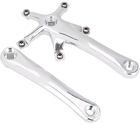 Dioche Guarnitura Bici, 1 Paire Guarnitura da Ciclismo 170MM Guarnitura Perno Quadro Manovelle da Manovella per Mountain Bici(Silver)