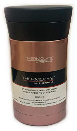 Thermos ThermoCafé Stainless Steel Food Flask with Spoon, 500 ml (Black)