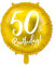 PartyDeco Folienballon 50th Birthday 45cm für Helium geeignet Luftballon Jubiläum 50. Geburtstag Gold