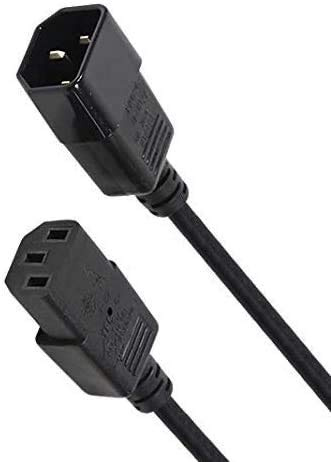 Kaltgeräteverlängerung C13 auf C14 3-polig 1,8 m Schwarz | 3-polige Kaltgeräteverlängerung C13 auf C14, ideal für PC Monitor Server USV und andere Geräte mit Kaltgeräteanschluss
