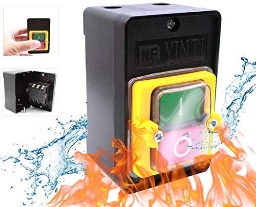 cersaty® 2 interruttori a pulsante AC 220 V/380 V 10 A, interruttore di sicurezza, corrente ad alta tensione impermeabile, utilizzato nelle macchine tessili meccaniche