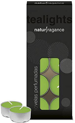 Flower - Tealights Perfumadas Aroma Melón | Decoración Versátil Interiores y Exteriores | Iluminación Adaptable | Estuche 10 Unidades | Cera, Multicolor
