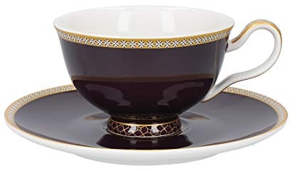 Maxwell & Williams Teas & C’s Kasbah Set da Tè con Tazza e Piattino in Porcellana, Confezione Regalo, Colore Viola, 200 ml