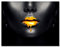 wandmotiv24 Leinwandbild Gold Collection, Querformat, Frau mit Goldener Farbe auf den Lippen M0167