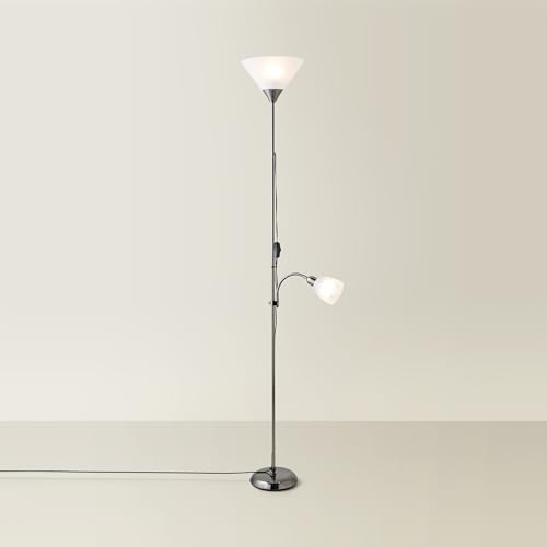MiniSun | Modern Black Brushed 2 Way Mother/Father and Child Floor Lamp | Floor Lamps & Torchieres, Home Décor & Improvement Essential | Includes LED Bulbs