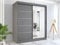 Stylish Bedroom Sliding Wardrobe with LED Light - Ample Storage Space and Sleek Design comes in White/Grey/Black/Oak and Width 120cm/150cm/180cm/203cm/250cm (150cm, Grey)