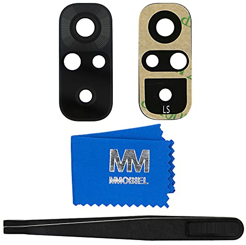MMOBIEL Vidrio para Lente Cámara Trasera Compatible con Xiaomi Redmi Note 10 / Redmi Note 10S - Cristal de la Objetivo Posterior Reemplazo - Incl. Pinzas y Limpiador - Negro