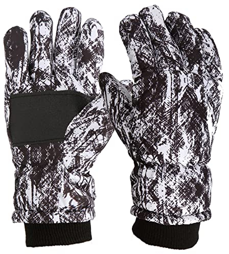 Winterhandschuhe für Kinder Handschuhe Warme Skihandschuhe wasserdichte und Winddichte Verdickt Winterzeit Handschuhe Geeignet für 3-8 JahreJungen Mädchen im Outdoor Sport (White, 3-5 Jahre)