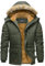 TACVASEN Herren Winter Wanderjacke Funktionsjacke Thermo jacke Fleecejacke Gefütterte Herrenmantel Parka Outdoor, (XXL, Armeegrün)