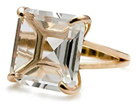 Bague En Quartz Cristal D'or Rose - Bagues De Pierres Précieuses Pour La Mode, Bagues De Promesse, Bagues De Maman - Boîte À Bijoux Incluse.