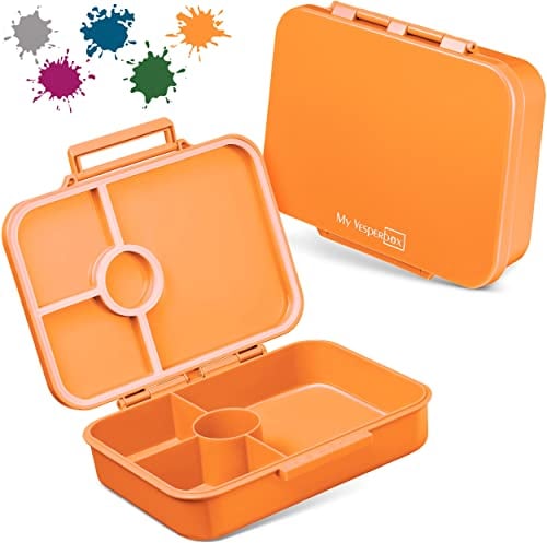 My Vesperbox – Bia - Bento Box Kinder - NEU - VERSTÄRKTE VERSCHLÜSSE - Auslaufsicher & BPA Frei - extrem robust - Lunchbox – Brotdose - ideal für Kindergarten und Schule… (Apricot)