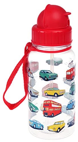 Rex London BPA Free Plastic Kids Water Bottle 500ml - Road Trip