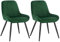 WOLTU Esszimmerstühle 2er Set, Polsterstuhl Samt, Küchenstuhl gepolstert, Akzentstuhl für Wohnzimmer Schlafzimmer Küche, ergonomischer Stuhl mit Rückenlehne, Dunkelgrün, BH331dgn-2