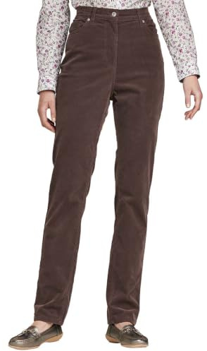 Amber Ladies Comfort Fit Stretch Cord Jeans with Elasticated Waist | Women's Flexible Fit Cotton-Rich Trousers, Expandable Comfort Fit Waistband in Classic Jean Style