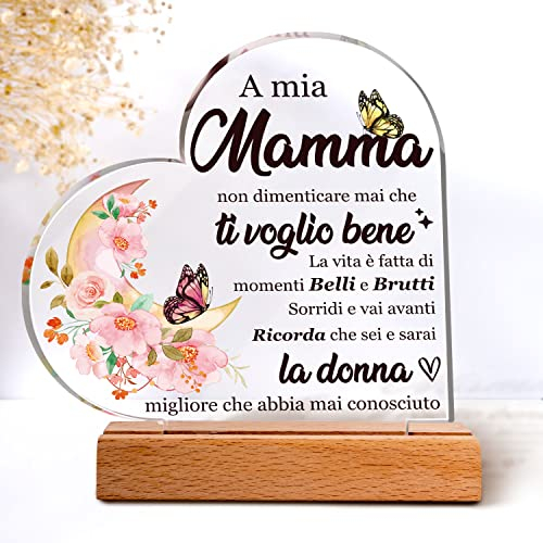 Regalo Mamma, Regalo Mamma Compleanno, Regalo Festa della Mamma, Idee Regalo Mamma, Regali Mamma, Regalo Mamma da Parte di Figlia e Figlio, Regali per Compleanno Mamma Mom - Placca Acrilica