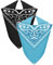 Van Der Rich ® - Set 2 Bandanas aus 100% Baumwolle Halstuch für Herren Damen (Schwarz-Hellblau, One Size)