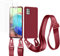 vrupin kompatibel mit Samsung Galaxy A71 4G Handykette Hülle,[2 Stück Schutzfolie 9H Härte Gehärtete Folie].Necklace Hülle Nylon Schultergurt Weich Flüssiges Silikon-rot