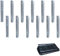 Wickey SolidLock Winkelanker aus feuerverzinktem Stahl für Spieltürme, Schaukeln, Stelzenhäuser - 12er-Set Anker inklusive Schrauben & Unkrautvlies - Bodenanker, Erdanker 500x45x45 mm