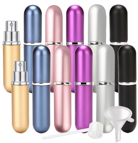 PQPAUTY 96 Piezas Mini 5 ml Aluminio Mezclado Botella de Spray de Perfume Vidrio Vacías, Pequeño Atomizador Botella de Bomba de Spray para Perfume Artículos de Agua Líquidos Cosmético Viaje