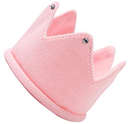 Toyvian Krone Mütze Baby Geburtstagskrone Baby-Prinzessin Babystrick Gehäkelte Krone Gestrickte Tiara Zum Geburtstag Kinderhüte Babygeburtstag Babymütze Hut Kindermütze Acryl Kleinkind