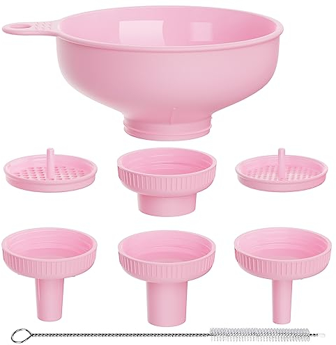 BALIWELL Embudo de cocina de boca ancha, de plástico de calidad alimentaria, con 4 tamaños de caño (1,1 cm-5 cm)