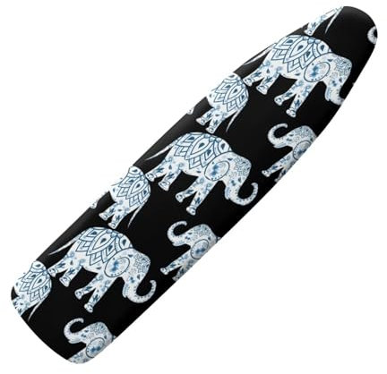 NETILGEN Ironing Board Covers Replacement Cover Elasticated Iron Board Cover Scorch Resistant Home Decoration S for Dimensions 110-115 x 30-36 cm, Mandala Elephant