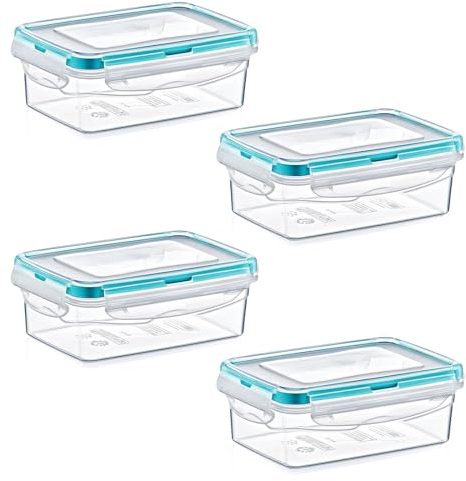 astor24 Premium Frischhaltedosen - Mealprep - 4x 400ml - 100% luftdicht und auslaufsicher -40 bis +100 Grad - Aufbewahrungsbox - Vorratsdosen - Spülmaschinen- Gefrierschrank geeignet - BPA frei