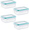 astor24 Premium Frischhaltedosen - Mealprep - 4x 400ml - 100% luftdicht und auslaufsicher -40 bis +100 Grad - Aufbewahrungsbox - Vorratsdosen - Spülmaschinen- Gefrierschrank geeignet - BPA frei