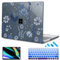 Tuiklol Case for 12.4 Inch Microsoft Surface Laptop Go 3/2 / 1 2023-2020 Releases, Plastic Hard Shell Case with Screen Protector and Keyborad Cover +Dust Plugs Model 2013/1943,Blue Line Floral