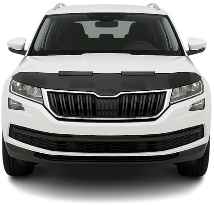 OMAC Haubenbra Steinschlagschutz Bonnet Bra kompatibel mit Skoda Kodiaq 2016-2026 Kariert Halb