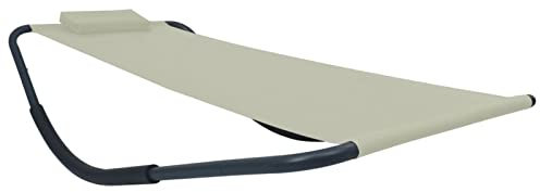 Rantry Casa Gartenliege Creme 200 x 90 cm aus Stahl, Sonnenliegen, Schlafsofa Möbel, Gartenliegen, Pool-Liege, Sonnenliege für den Garten I2 Haus Möbel