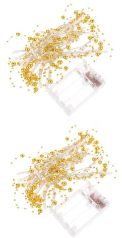 IMIKEYA 2stücke Led Perlenschnur Lichterkette Für Innen Und Außen Dekorative Beleuchtung Für Partys Hochzeiten Weihnachten Und Garten Warmweiß Leds Batteriebetrieben