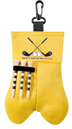HFCOONY Funny Golf Ball Bag,Golf Tee Pouch Bag With Hanging Clip Buckle,Golf Gifts For Men Women,Novelty Golf Accessories,Portable Golf Storage Ball Carrier Holder For Golf Lovers. (Yellow#1)