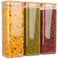 Finew 2100ml Glass Storage Jars with Lids, 3 Pack Airtight Glass Jars & Canisters, Square Spice Jars for Pasta Flour Spices Cookie Sugar Tea Coffee Beans