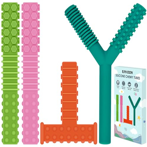 Autismus Hilfsmittel, ERKOON 4 Training und Entwicklungsspielzeug für Besondere Förderung, Kaukette für Kinderkrankheiten,Autismus ADHS SPD,Oral Motor,Angst,Autistische Kinder