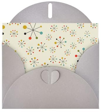 SDFHU Grußkarten im Retro-Stil, modern, halbgefaltet, 10,2 x 15,2 cm, verschiedene Designs, leere Innenseite, Notizkarten, Umschläge
