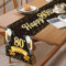 Glamifyr Tischläufer 80 Geburtstag,Tischläufer Schwarz Gold 80 Geburtstag Deko,Tischläufer Geburtstag Schwarz Gold Happy 80th Birthday Tischband zum 80. Geburtstag Männer Frauen,180x35 cm